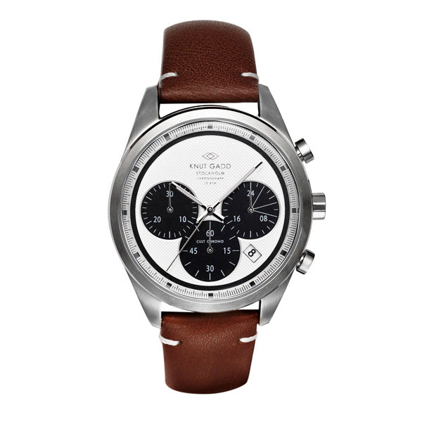 Cult Chronograph | White dial | Brown Leather bracelet – Knut Gadd