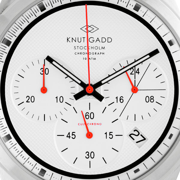 Cult Chronograph White dial Red hands