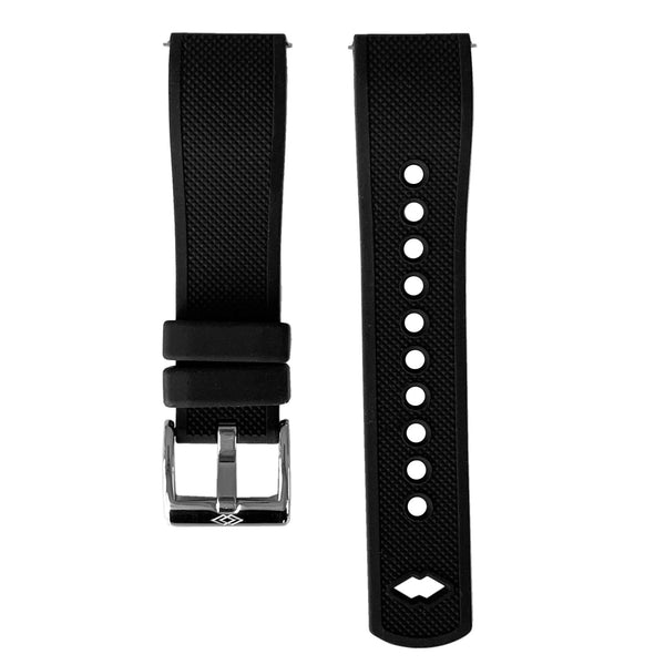 Black Rubber strap with steel buckle