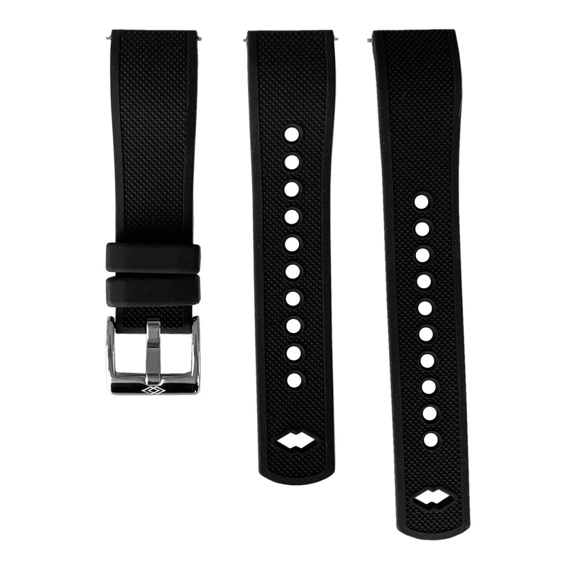 Black Rubber strap with steel buckle