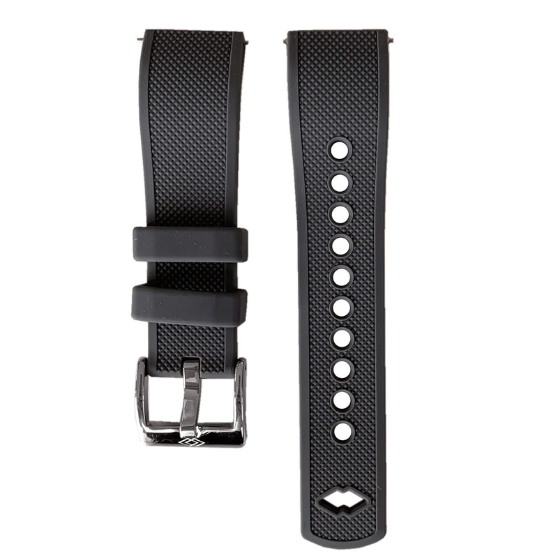 Grey Rubber strap with steel buckle