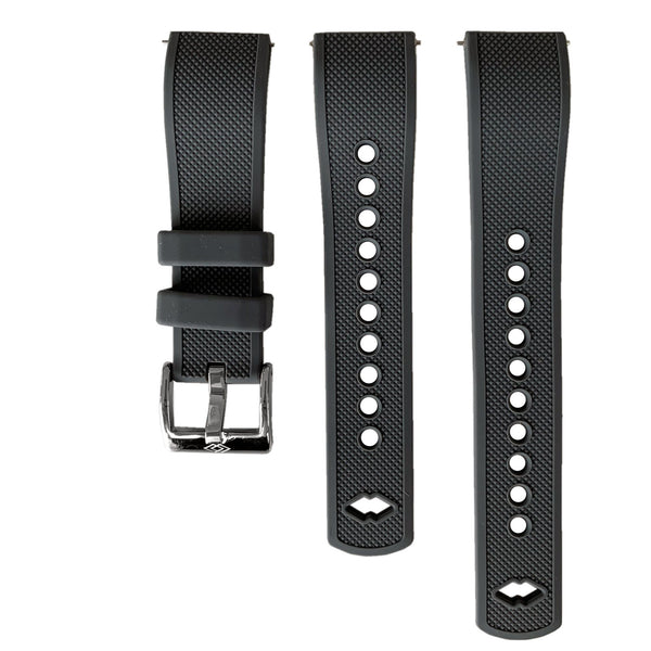Grey Rubber strap with steel buckle