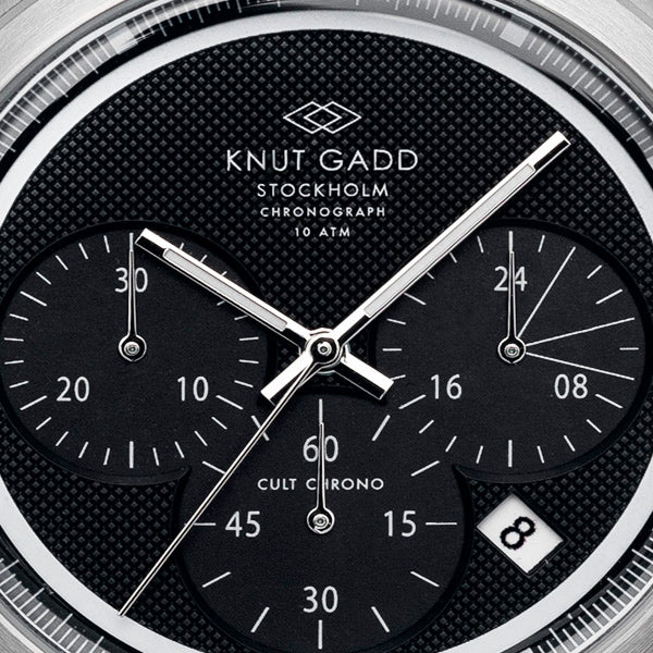 注目のブランド Cult Chrono | Black dial | Black leather – Knut Gadd 時計