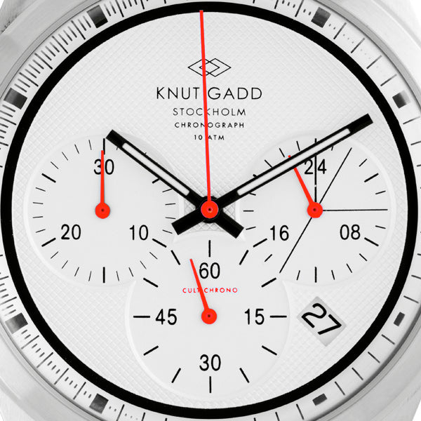Cult Chronograph | White dial | Red hands